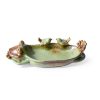 Frog Bird Feeder Ceramic Garden Bath Waterer Decorative Tray-6