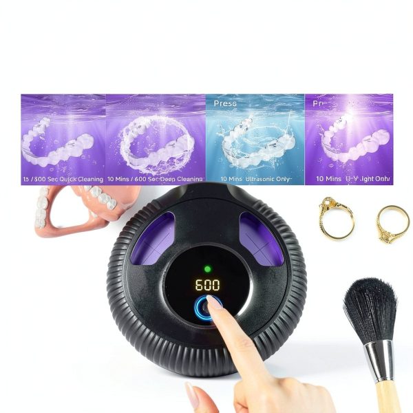 WBXWBX Ultrasonic Retainer Cleaner 4 Modes Quiet Portable-2