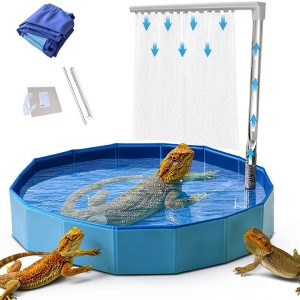 ENCC Foldable Bearded Dragon Bath with Shower Pump-0