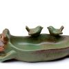Frog Bird Feeder Ceramic Garden Bath Waterer Decorative Tray-5