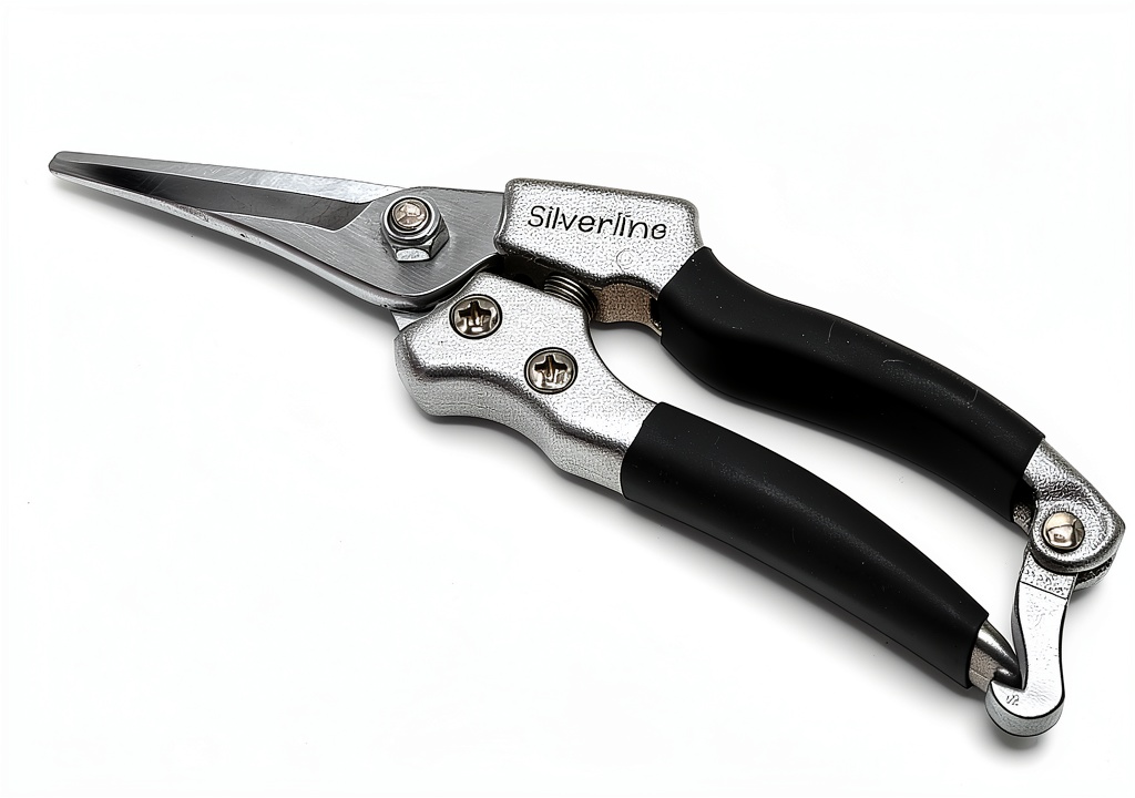 Capralite hoof trimmer showing silver-black design and blade details
