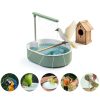 Ianjetty Bird Bath Circulating Water Rotatable Perch Pet-3