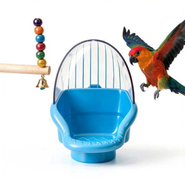 Nobgum Bird Bath Cage Plastic Easy Install Parakeet Bathing-5