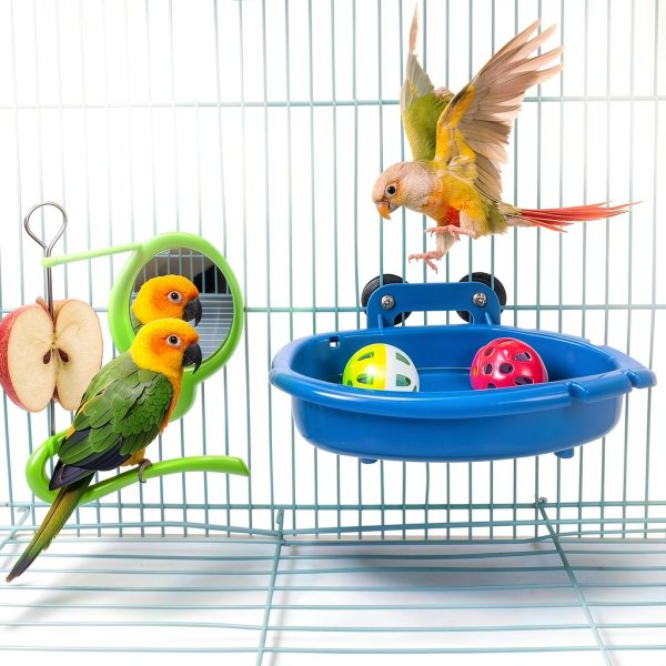 FunMove Bird Bath Premium Plastic Tub for Small Birds-3