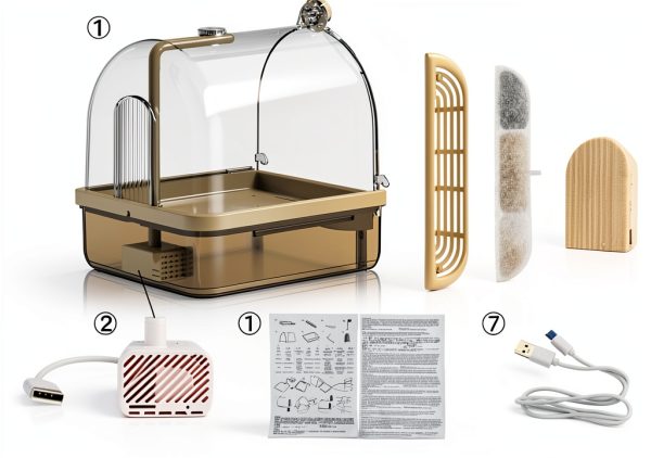 NUZZLENOOK Auto Sensing Bird Bath Cage Shower Healthy-4