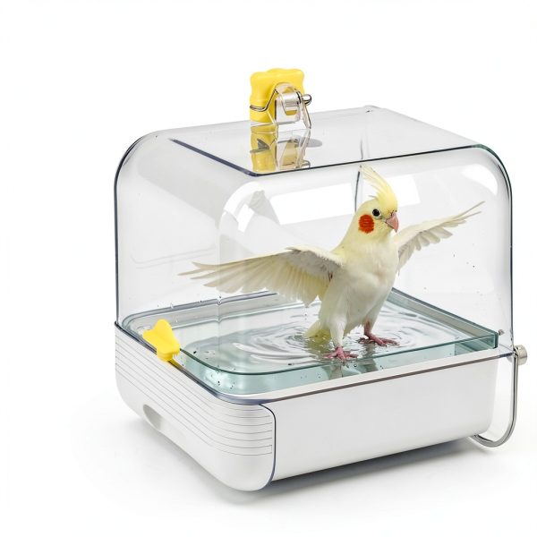 Dmnnlp Bird Bath Cage Transparent Design Small Medium Birds-2