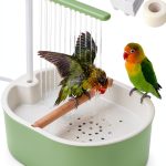 Lonepetu Bird Bath Quiet Circulating Water for Pet Birds-0