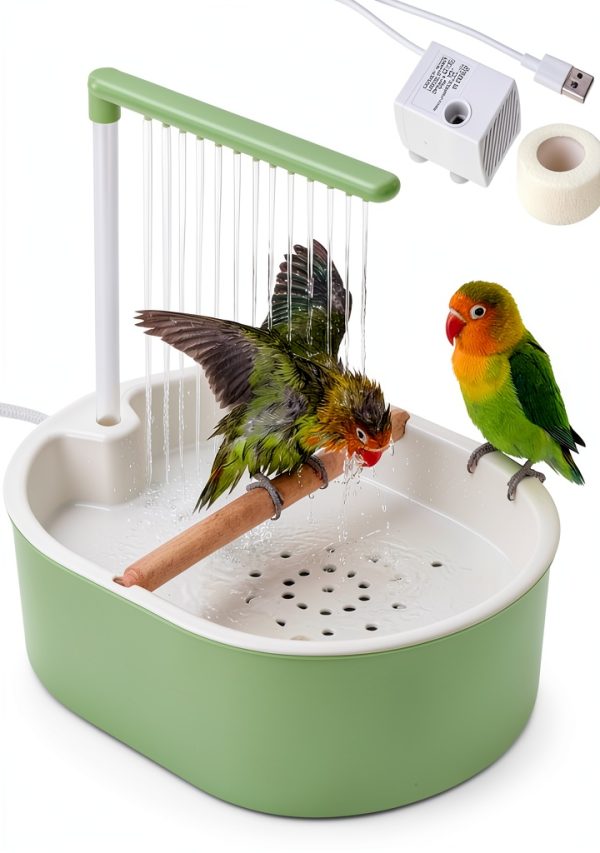 Lonepetu Bird Bath Quiet Circulating Water for Pet Birds-0