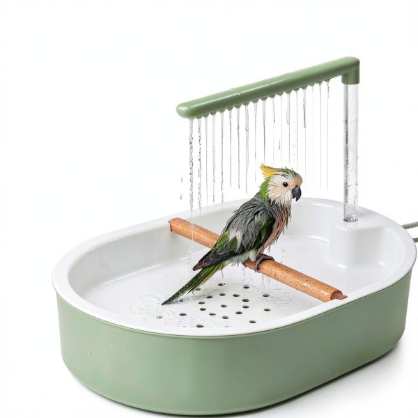 Lonepetu Bird Bath Quiet Circulating Water for Pet Birds-6