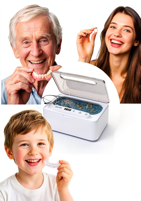 Phniti Ultrasonic Cleaner 47kHz Stainless Steel Multi-7