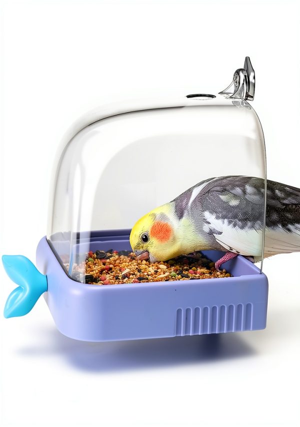 AUDFA Bird Bath Plastic Cage Mounted Bathing Feeder-5