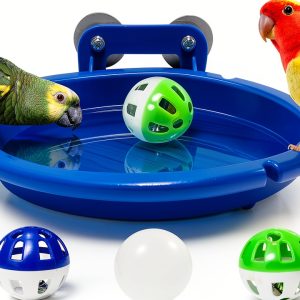 FunMove Bird Bath Premium Plastic Tub for Small Birds-0