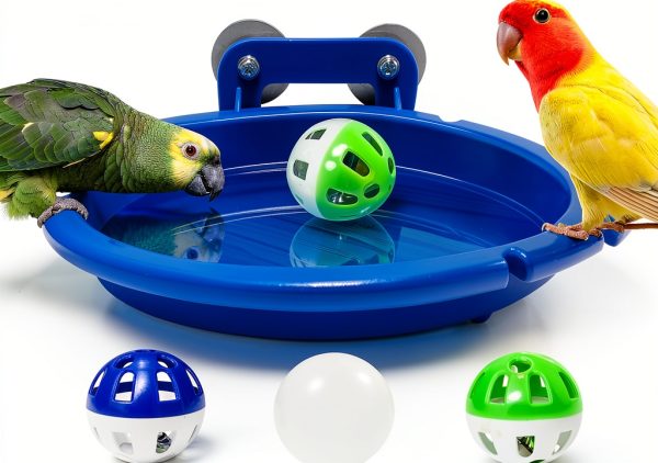FunMove Bird Bath Premium Plastic Tub for Small Birds-0