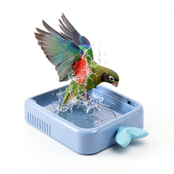 AUDFA Bird Bath Plastic Cage Mounted Bathing Feeder-6