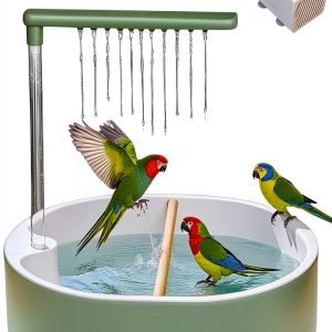 Ianjetty Bird Bath Circulating Water Rotatable Perch Pet-0