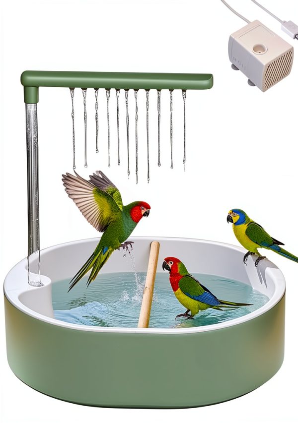 Ianjetty Bird Bath Circulating Water Rotatable Perch Pet-0