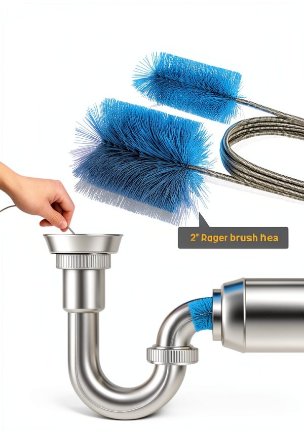 SARDVISA Drain Cleaning Brush Flexible Nylon Bristles Blue-2