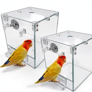 Kathson Acrylic Bird Bath Cage Transparent Leak Proof Design-0