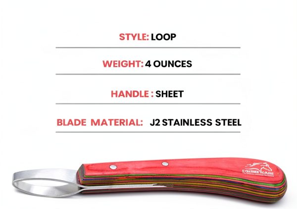 Equine Care J2 Stainless Steel Loop Hoof Knife Farrier Tool-3