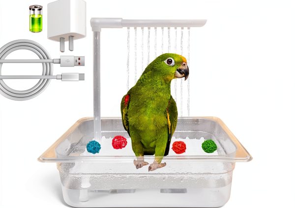 WQY Bird Bath Automatic Shower Durable Pet Supplies-0