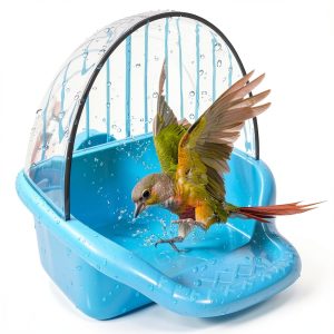 Nobgum Bird Bath Cage Plastic Easy Install Parakeet Bathing-0