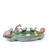 Frog Bird Feeder Ceramic Garden Bath Waterer Decorative Tray-4