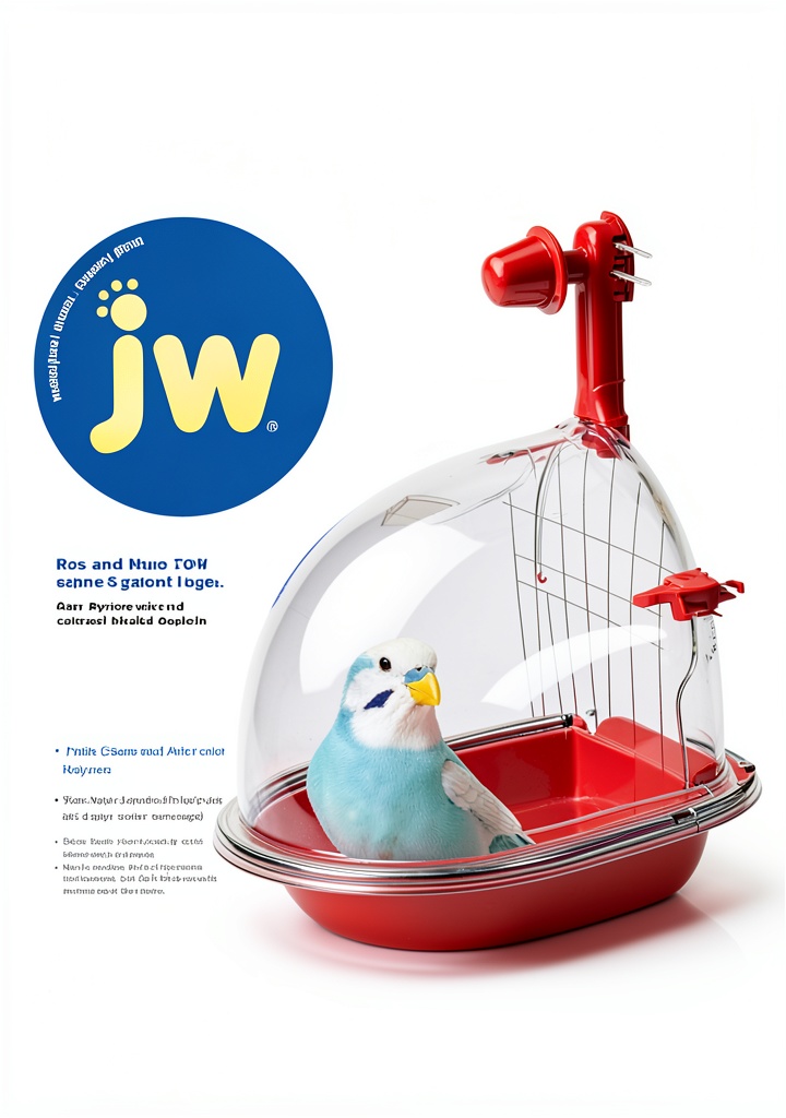 JW Pet Bird Bath installed in a small bird cage