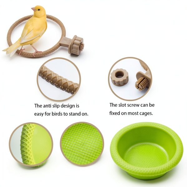 FOIBURELY Bird Bath Detachable Plastic Perch Stand-1