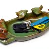 Frog Bird Feeder Ceramic Garden Bath Waterer Decorative Tray-7