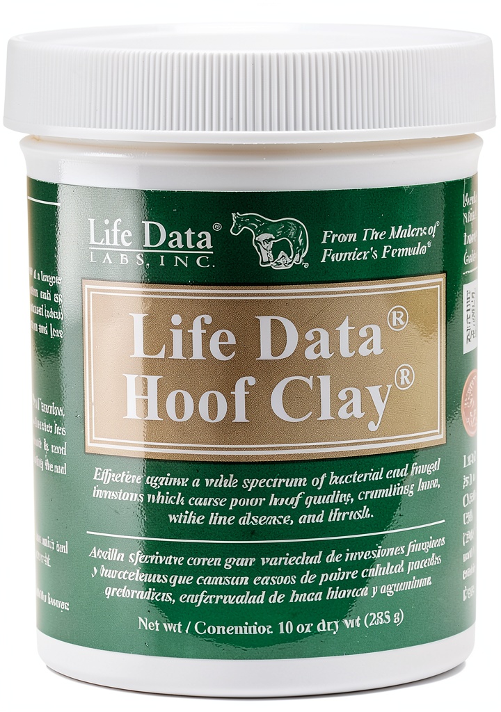 Applying Life Data Labs Hoof Clay to a horse's hoof