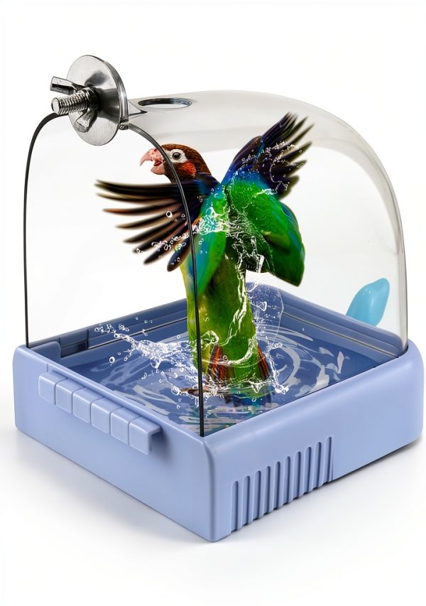 AUDFA Bird Bath Plastic Cage Mounted Bathing Feeder-4