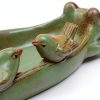 Frog Bird Feeder Ceramic Garden Bath Waterer Decorative Tray-8