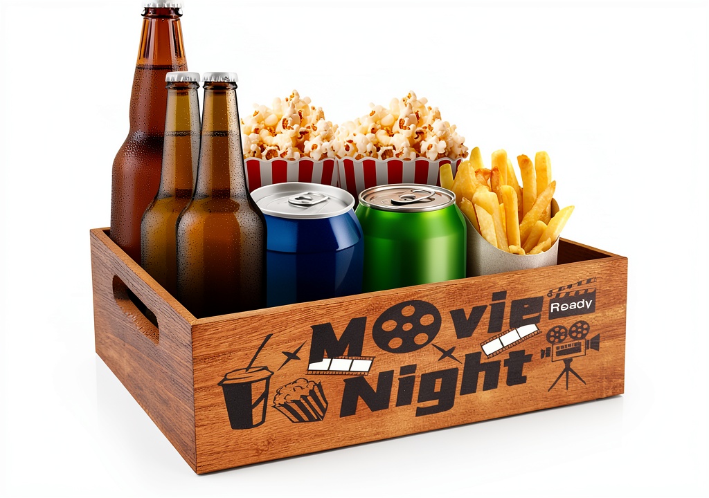 Reusable movie night snack trays made from solid wood