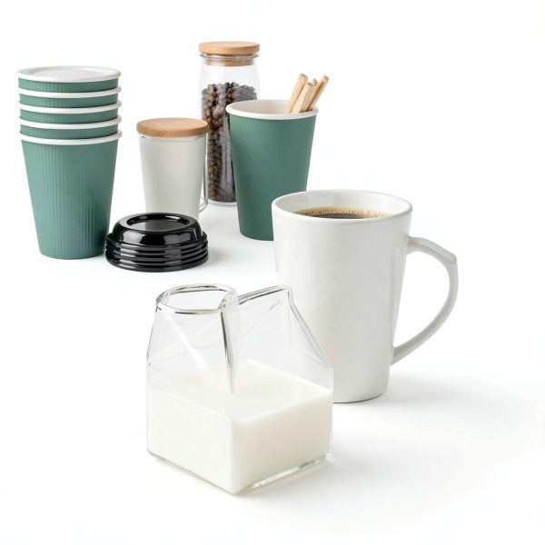 Restaurantware Glass Milk Carton 12oz Round Safe Retro Design-7