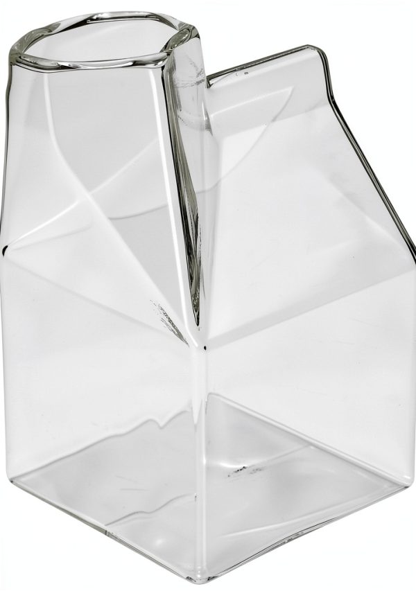 Restaurantware Glass Milk Carton 12oz Round Safe Retro Design-20