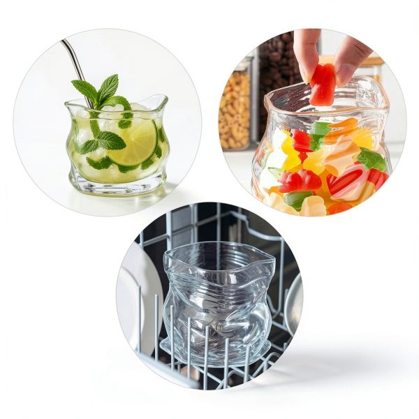 Restaurantware Glass Milk Carton 12oz Round Safe Retro Design-2