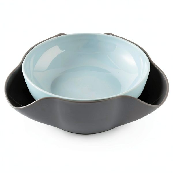 Pujito Plastic Snack Bowl with Shell Storage Blue 8 inch Double Layer-3