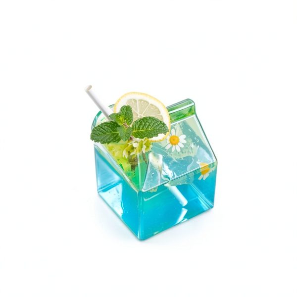 Restaurantware Glass Milk Carton 12oz Round Safe Retro Design-9
