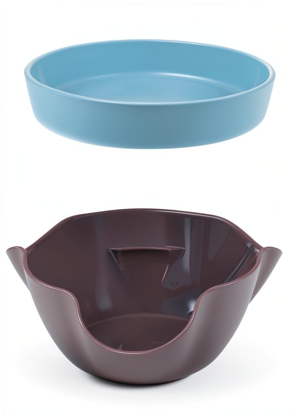 Pujito Plastic Snack Bowl with Shell Storage Blue 8 inch Double Layer-1