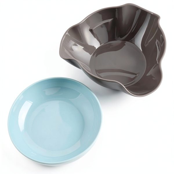 Pujito Plastic Snack Bowl with Shell Storage Blue 8 inch Double Layer-7