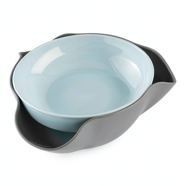 Pujito Plastic Snack Bowl with Shell Storage Blue 8 inch Double Layer-6