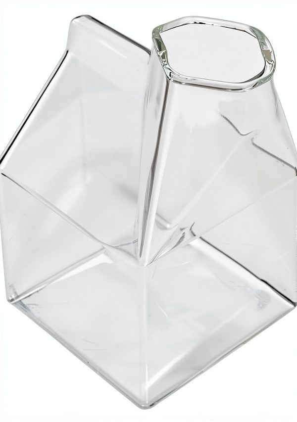 Restaurantware Glass Milk Carton 12oz Round Safe Retro Design-21