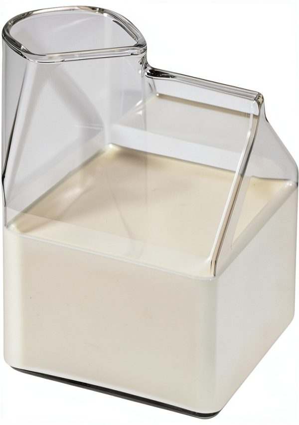 Restaurantware Glass Milk Carton 12oz Round Safe Retro Design-15